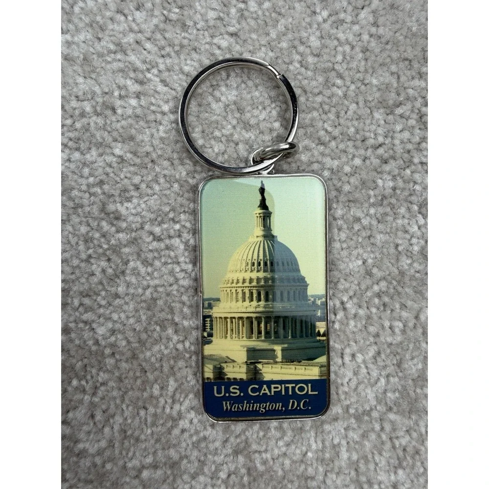 U.S. Capitol Washington DC Travel Souvenir Key Ring Vintage